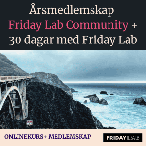 Bli årsmedlem i Friday Lab Community och få 30 dagars kurs på köpet