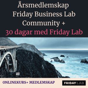 Bli årsmedlem i Friday Business Lab Community och få 30 dagars kurs på köpet